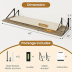 Floating Shelves for Wall,40" Wall Mounted Shelves Set of 2,Long Wood Floating Shelves,Hanging Wide Display & Storage Shelf w