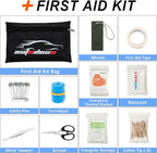 AUTODECO 105 PCS Roadside Car Emergency Assistance Kit with Portable Air Compressor Jumper Cables