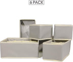 TENABORT 6 Pack Foldable Drawer Organizer Dividers Cloth Storage Box Closet Dresser Organizer Cube Fabric Containers Basket B