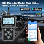 Bluetooth OBD2 Scanner Diagnostic Tool with Battery Tester: Check Engine Code Reader - Plug & Play with Live Data and Trip