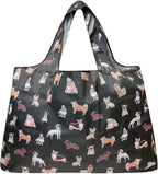 allydrew Large Foldable Tote Nylon Reusable Grocery Bags, 6 Pack