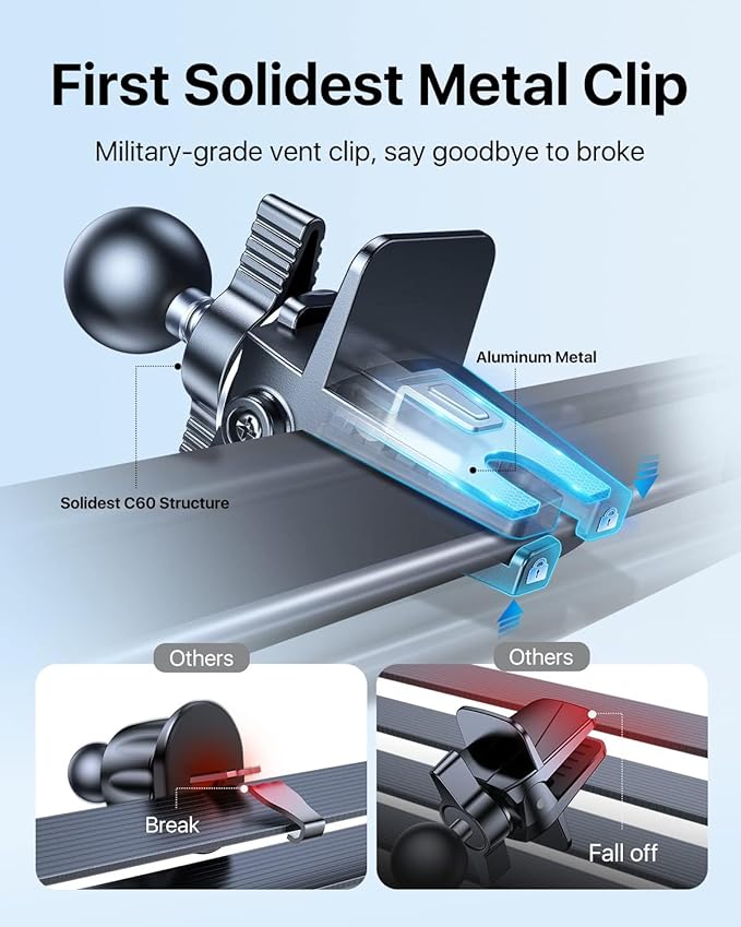 andobil for MagSafe Car Mount [Upgraded Strongest Magnet] Magnetic Phone Holder for Car Vent 360 Adjustable Magnetic Car Phone Holder Mount for iPhone 17 Pro Max 16 15 14 13 Plus Mini (Carbon Fiber)