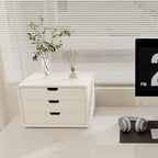 Desk Organizer with 3 Drawers, ALEX Drawer Unit, Chic White Wood Cosmetic Makeup Organizer for Office Vanity Tabletop Storage