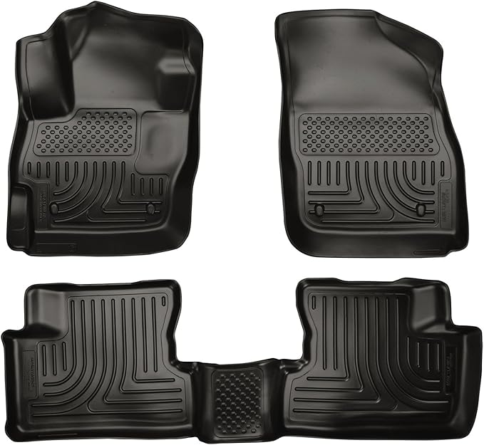 Husky Liners Weatherbeater Floor Mats | Fits 2010-2013 Mazda 3 Hatchback/Sedan | Front & 2nd Row, 3-pc Black - 98631
