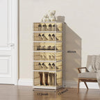 SYNCVIBE Shoe Rack Organizer for Closet Entryway Foldable Sneaker Storage Shoe, Collapsible Shoe Cabinet, Stackable Shoe Stor