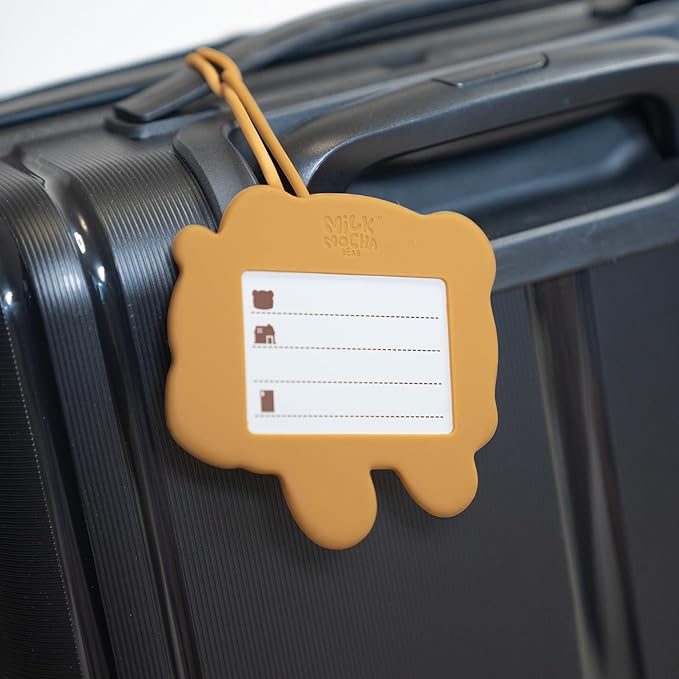 Mocha Luggage Tag in Brown Authorized Milkmochabear Merchandise Cute Adorable Silicone with Name ID Card Suitcase Label Trave