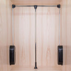 Pull Down Closet Rod 60 lbs Heavy Duty Home Clothes Storage Hanging Adjustable 33-45 inches Stainless Steel Side Mounted Clos