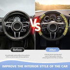 ZHOL Animal Texture Leather Steering Wheel Cover, Built-in Non-Slip Rubber Ring, Non-Toxic, Odorless, Not Fade, Suitable for 