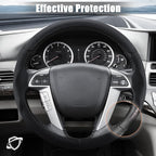 Aimato Customized Steering Wheel Cover for Honda Accord 2008-2012/Pilot 2009-2015/Odyssey 2011-2017,Thin,Anti-Slip,Scratch-Resistant Exclusive Car Accessory for Honda,Nappa Black
