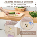 Hanging Trash Can for Kitchen Cabinet Door, 2.64 Gallon Hanging Trash Can with Space-Saving Design, Collapsible Waste Bin for Kitchen,Cabinet Door, Bathroom, RV, Car & Camping (Grey, 10L)