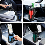 Cup Holder Phone Mount for Car, 2-in-1 Cup Holder Expander with Phone Mount, Universal Adjustable Phone Holder Mount, Long Arm & 360° Rotation for All Smartphones