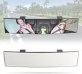 Rear View Mirror for Car,11.8" Convex Panoramic Wide Angel View Mirrors Extender,Chrome Tint Anti Glare,Universal Clip on Interior Rearview Mirror for Truck Car and SUV (Chrome)