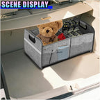 Car Trunk Organizer, Waterproof Large Capacity 600D Oxford Fabric Auto Trunk Storage Container with Pockets,