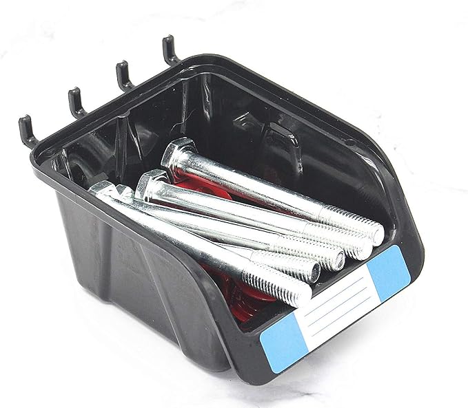 Colorstorm Pegboard Bins Kit 12 PACK Black Pegboard Parts Storage Tool Peg Borad Workbench Bins Organize Hardware,Attachments
