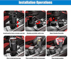 jeseny Pack-1 Car Cup Holder, 360 Degrees Rotating Adjustable Base Car Water Cup Holder, 2 in 1 Multifunctional Drink Holder (Black)