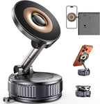 For MagSafe Car Mount, Foldable Vacuum Magnetic Phone Holder for Car, 360° Adjustable Suction Cup Magnetic Car Phone Holder Mount, Car Accessories for iPhone 17 16 15 14 13 Samsung All Phones, Black