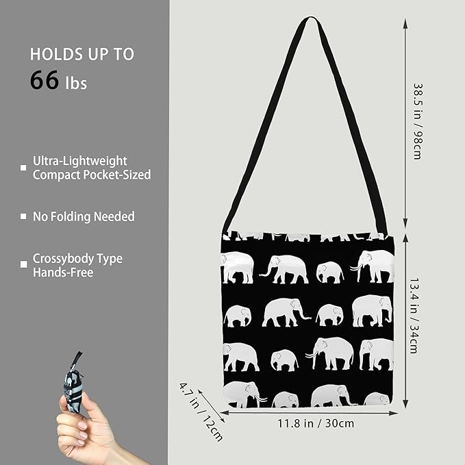 BeeGreen Reusable Grocery Shopping Bag -Travel Tote Bag - Foldable Compact Sturdy Bags