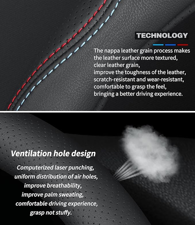 2025 Nappa Leather Car Steering Wheel Cover for BMW X3 X5 X1 X4 X7 X6 2 5 3 7 8 4 M2 M3 M4 M5 M6 M8 Series IX 328i 528i 535i 