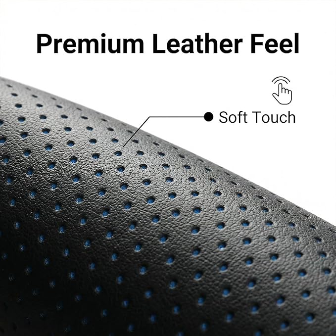 Leather Steering Wheel Cover for Chevy Silverado 1500 2500 3500, for GMC Sierra 1500 2500 3500, for Toyota RAV4 Corolla Camry