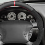 MEWANT Hand Sewn Steering Wheel Cover Wrap for Ford Mustang 1994-2004 Steering Wheel Accessories for Ford Mustang 1994-2004