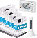 Travel Vacuum Bags with 2026 Lastest Wireless Pump, 8 Pack-4 Sizes Space Saver Vacuum Storage Bags for Luggage and Suitcase, 
