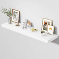 Dreamland 55" Floating Shelves for Wall, 12" Deep Thicker White Floating Shelves, Wall-Mounted Shelves for Bedroom, Living Ro