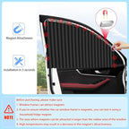 ZATOOTO Car Side Window Sun Shades - Privacy Magnetic Black 2 Pcs Covers Blinds Curtains - Auto Accessories Sunshades Keeps Cooler Screen for Baby Sleeping