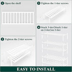 Smiry Shoe Rack, 5 Tier Thick Bamboo Shoe Organizer, Stackable Free Standing Wooden Shoe Storage Shelf for Closet, Entryway, 