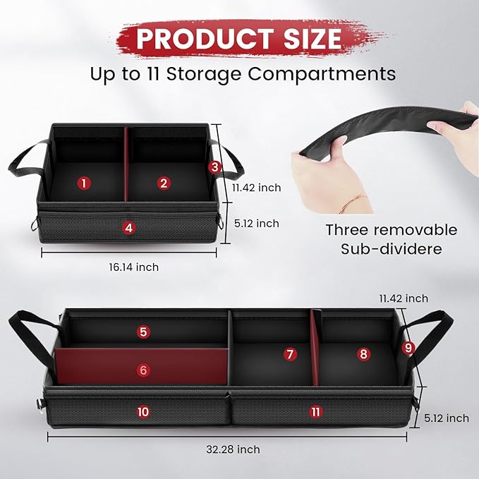 Truck Under Bench Seat Storage with Removable Divider for Ford F150, Chevy Silverado Under the Seat Organizer and Underseat