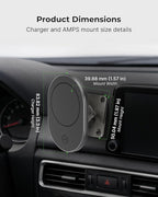 Magsafe Magnetic Car Cell Phone Holder with AMPS Mounting Plate - Fast Charging Phone Stand Compatible with MagSafe, iPhone, Samsung (Drill Base AMPS Plate)
