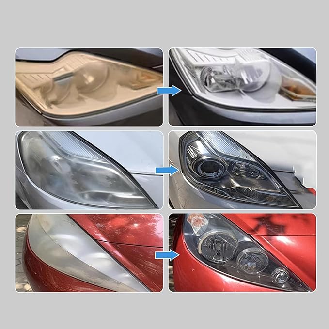 Q4 Headlight Restoration Kit,Headlight Cleaner, Automotive Headlamp Restoration Fluid,Yellowed Automotive Headlamps,Blurring 