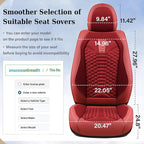 Coverado Car Seat Covers Full Set, Red Seat Covers for Cars 5 Seats, Breathable Fabric& Faux Leather Car Seat Cushions, Front