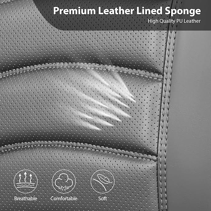 CAR PASS 3D Foam PU Leather Car Seat Covers, Universal Seat Covers Full Sets for Trucks SUV Sedan Automotive Seat Covers Armr