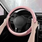 Road Comforts Steering Wheel Cover – Breathable Leather Steering Wheel Cover, Anti-Slip Grip, Universal Fit 14.5” to 15”, Hea