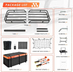 Hitch Mount Cargo Carrier Basket 53"*19"*5"+Waterproof Bag 9 Cubic Feet(51"*17"*18"),and Cargo Net with Attachment Hooks,Ratchet Straps,Hitch Stabilizer.500 Lbs Capacity,fit 2" Receiver