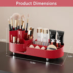 Rotating Makeup Organizer for Vanity with Brush Holder, Cosmetic Makeup Storage Organizer, Large Spinning Makeup Skincare Org