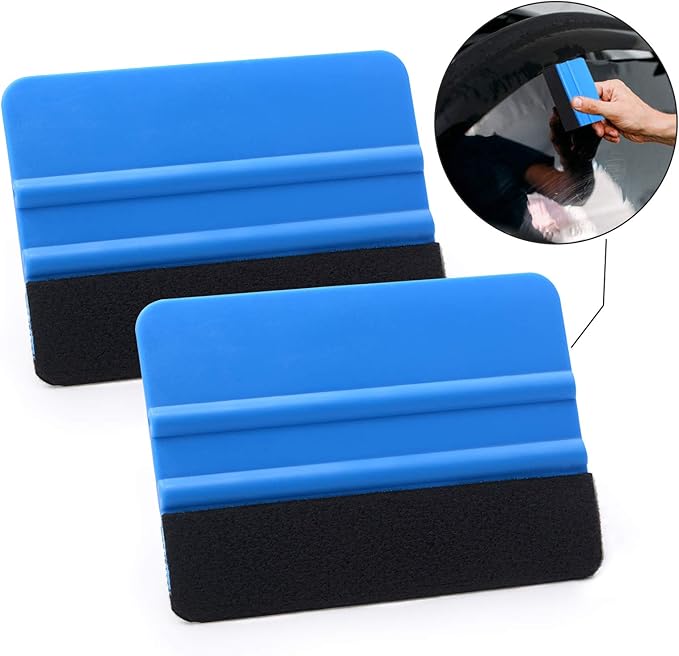 FOSHIO Window Tint Vinyl Wrap Tool Kit with 5M Knife Tape, Felt Squeegee, Micro Squeegee, Wrap Magnets Holders, Gloves, Safety Cutter, Utility Knife, Plastic Razor Blades Vinyl Application