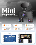 360° Dash Cam Front and Rear Inside, 4 Channel Dash Camera for Cars FHD 1080Px4, Built-in Wi-Fi, 3.16” IPS Screen, WDR Night 
