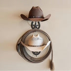 Cowboy Hat Holder for Wall 2 Pack Metal Iron Cowboy Hat Rack Western Hat Hanger Horseshoe Hooks Storage Cowboy Hat Organizer 