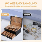 Gifturbo Jewelry Box for Women,Jewelry Boxes for Girls, 3 Layers Large Travel Jewelry Storage Organizer Box for Earring,Ring,