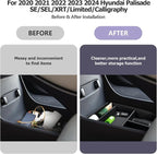 2025 Palisade Organizer for 2020 2021 2022 2023 2024 2025 Hyundai Palisade SE/SEL/XRT/Limited/Calligraphy Center Console Organizer Under Armrest Organizer Insert Tray 2025 Palisade Accessories 2PCS