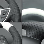 MEWANT Hand Stitched White Leather Steering Wheel Cover Wrap for Chevrolet Camaro 2017-2022 Steering Wheel Accessories for Chevrolet Camaro 2017-2022