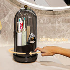 Toothbrush Holders with Cover, Drainage Rotating Electric Toothbrush Organizer, 3 Slots Tooth Brush Holder for Bathroom Count