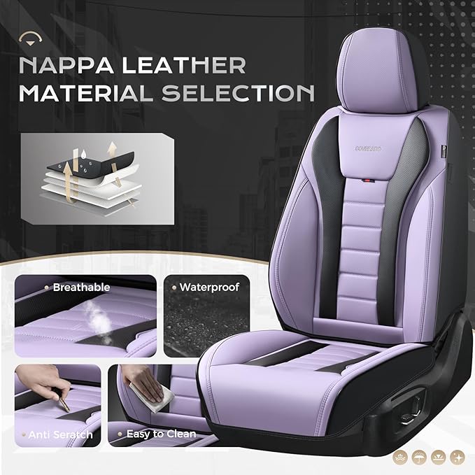 Coverado Car Seat Covers, Front Covers for Cars, Car Seat Cover Front Seats, Automotive Seat Cover, Waterproof, Leather Car S