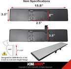 15.8" ICBEAMER Clip On Rear View Mirror | Flat Clear Tint Glass, Panoramic Wide Angle HD Glass, Anti Glare, Universal Fit for Car, SUV, Truck | Eliminates Blind Spots (1 Pack)
