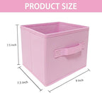 EBIGIC Pink Storage Bins 3Pack 9.0"x7.5"x7.5" Fabirc Foldable Closet Toy Organizer Collapsible Cloth