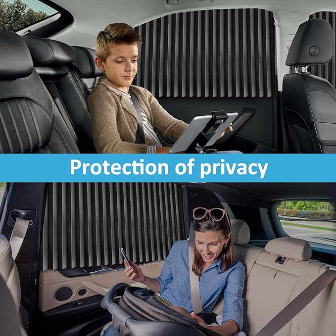 XCBYT Car Window Shades - 2 Pack Car Privacy Curtain 99% Block Light Magnetic Sun Shade for Baby Privacy Protection Keep Cool in Summer Insulate Heat and UV for Sleep Camping Breastfeeding