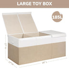INDRESSME 185L Extra Large Toy Box, Toy Storage Organizer Collapsible Storage Bins with Lids Toy Chest for Playroom, Living R