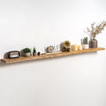 Fun Memories Floating Shelves for Wall Decor Set of 1-72 Inch Solid Elm Wood Live Edge - Rustic Natural Wall Shelves with Inv