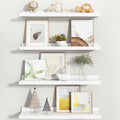 Fun Memories Picture Ledge Shelf, White Floating Shelves Set of 4, 24 Inch Picture Shelves for Wall with Ledge, Large Nursery